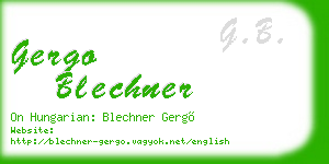 gergo blechner business card